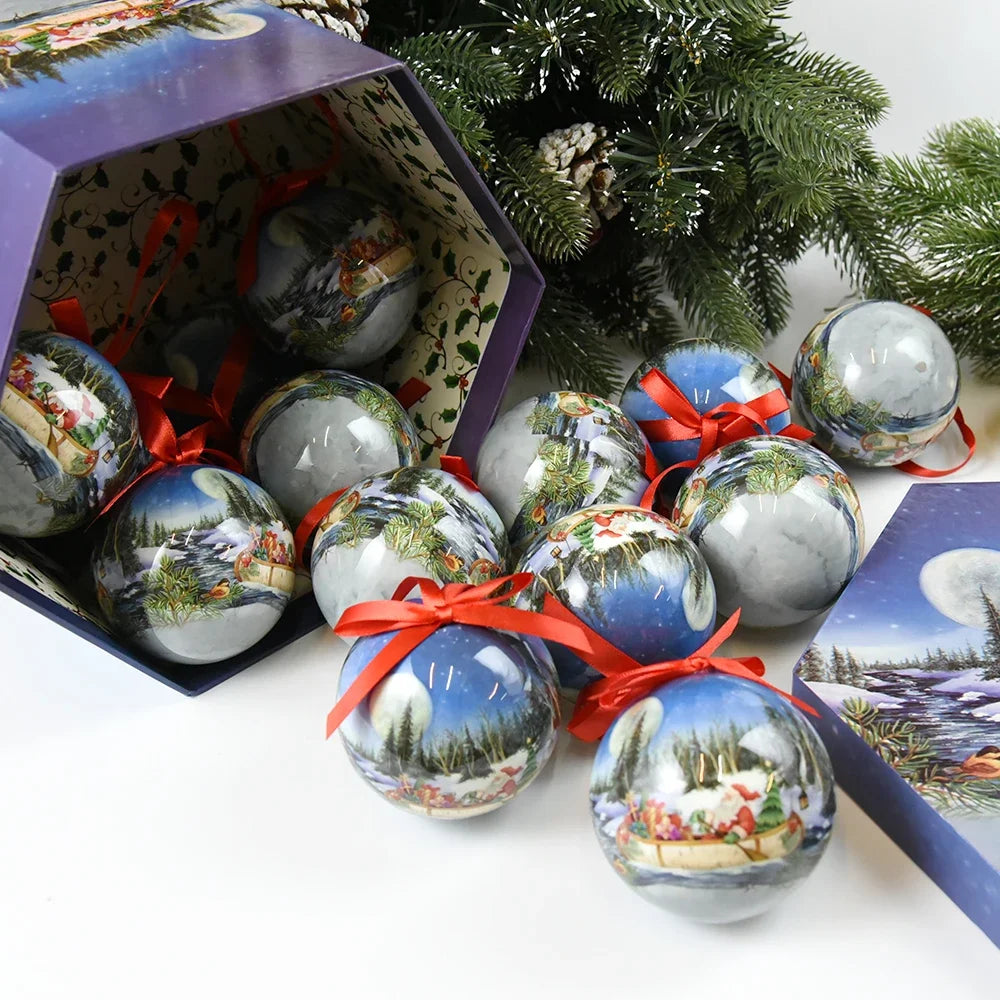 14 piezas de adornos para árbol de Navidad Bolas decorativas Bolas colgantes para fiestas Decoración para el hogar Regalo de Navidad Set Navidad Bola de discoteca Natal