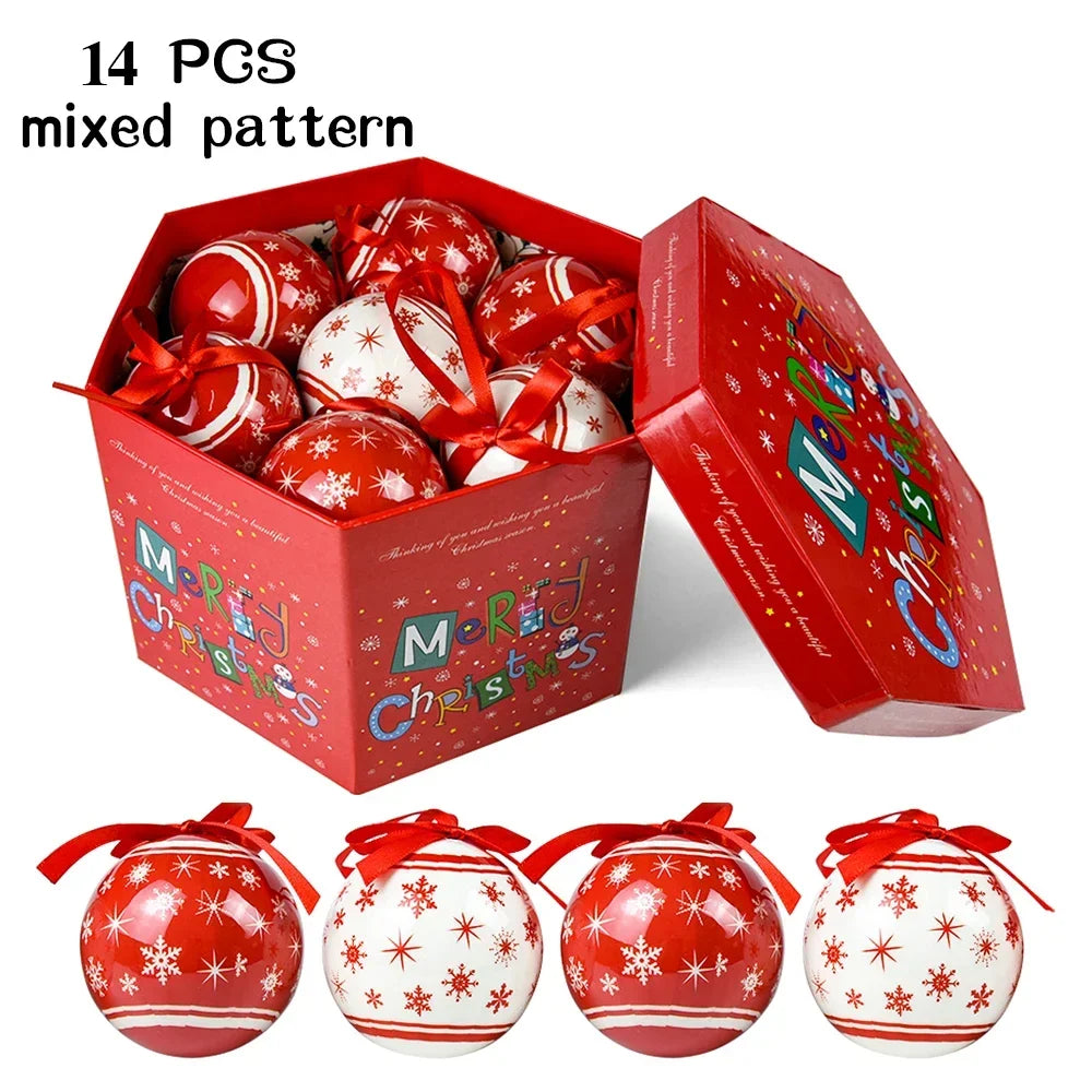 14 piezas de adornos para árbol de Navidad Bolas decorativas Bolas colgantes para fiestas Decoración para el hogar Regalo de Navidad Set Navidad Bola de discoteca Natal