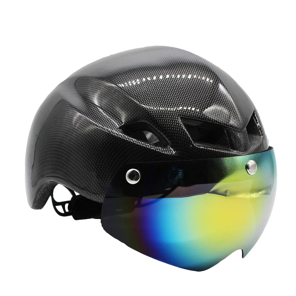 Casco TT gafas Casco Ciclismo lente aero casco bicicleta triatlón tt Ciclismo de Carretera casco len tiempo prueba gafas Accesorios