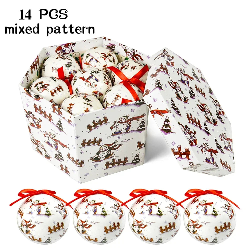 14 piezas de adornos para árbol de Navidad Bolas decorativas Bolas colgantes para fiestas Decoración para el hogar Regalo de Navidad Set Navidad Bola de discoteca Natal