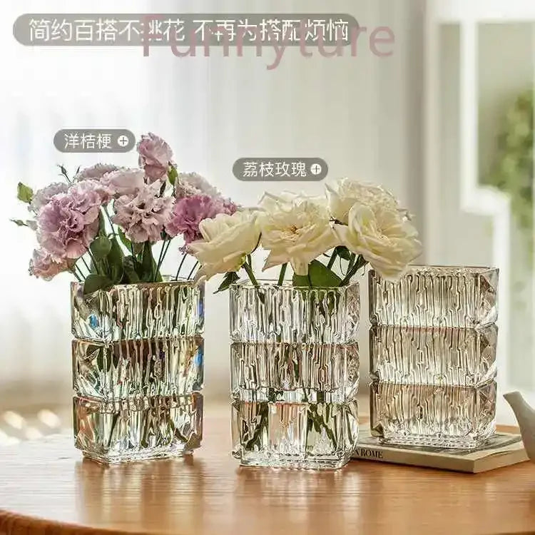 Florero de cristal, jarrones transparentes, mesa de comedor, dormitorio, flores hidropónicas, florero de rosas, decoración para sala de estar, terrario, decoración del hogar