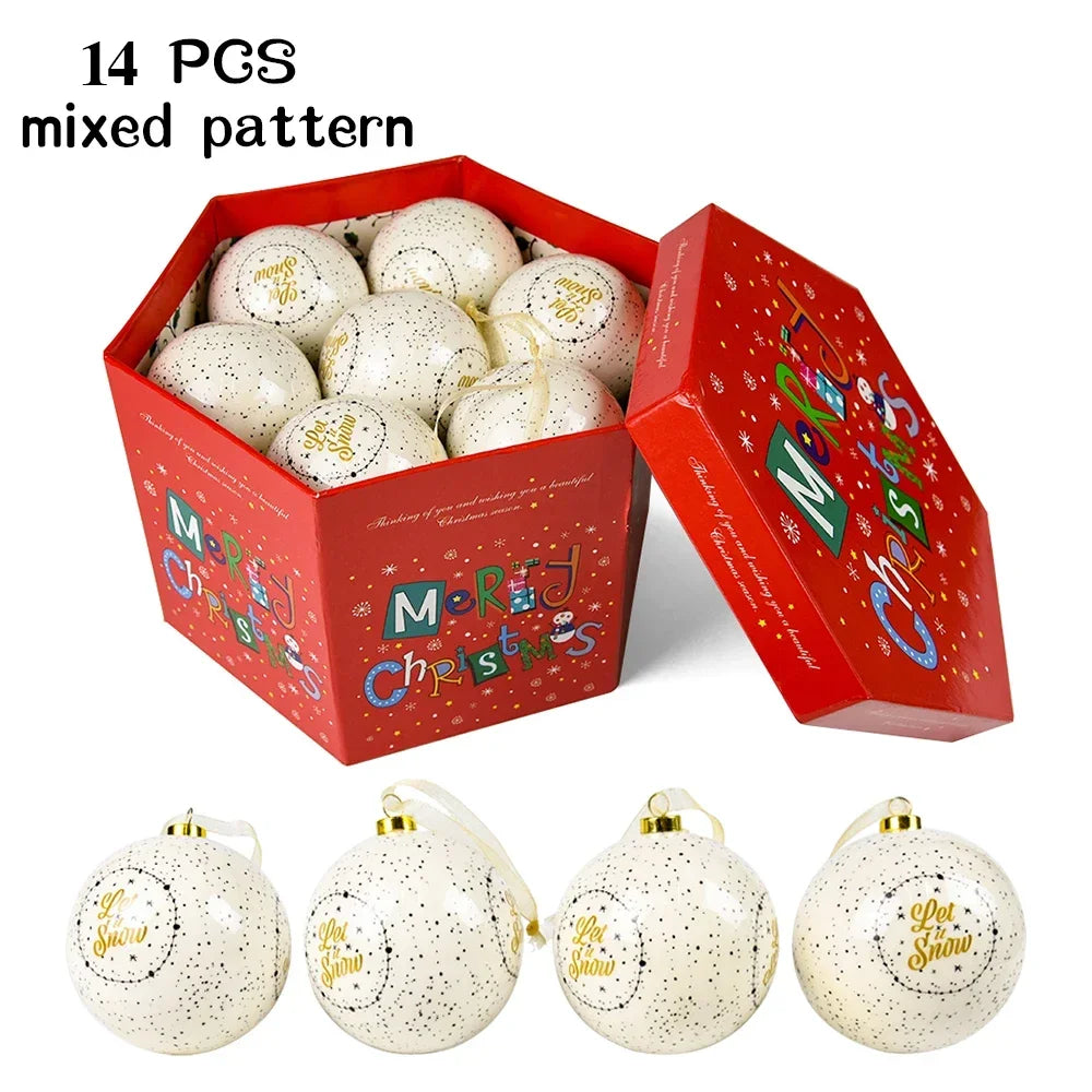 14 piezas de adornos para árbol de Navidad Bolas decorativas Bolas colgantes para fiestas Decoración para el hogar Regalo de Navidad Set Navidad Bola de discoteca Natal