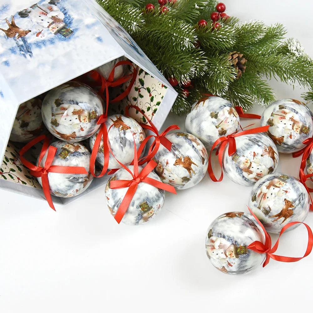 14 piezas de adornos para árbol de Navidad Bolas decorativas Bolas colgantes para fiestas Decoración para el hogar Regalo de Navidad Set Navidad Bola de discoteca Natal