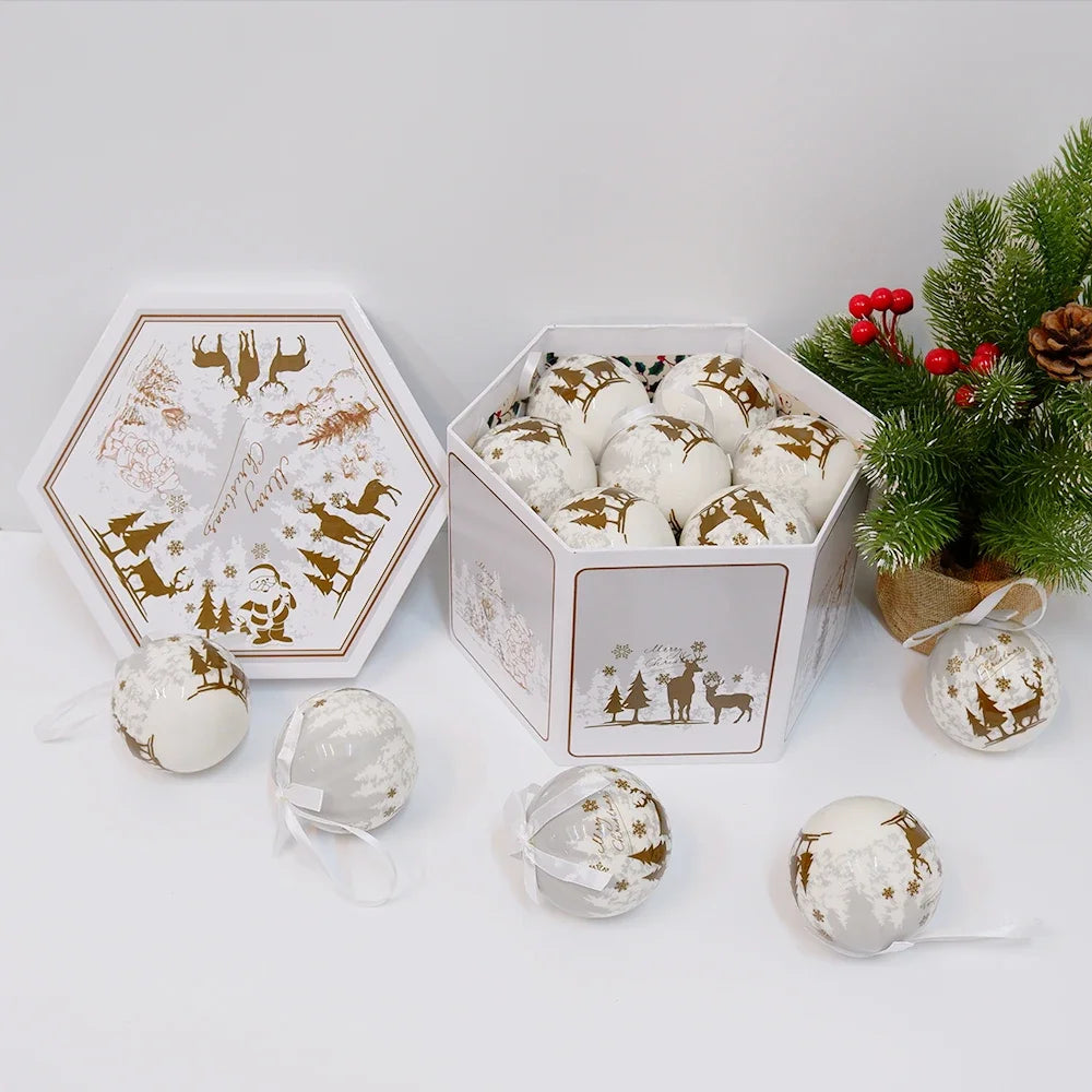 14 piezas de adornos para árbol de Navidad Bolas decorativas Bolas colgantes para fiestas Decoración para el hogar Regalo de Navidad Set Navidad Bola de discoteca Natal