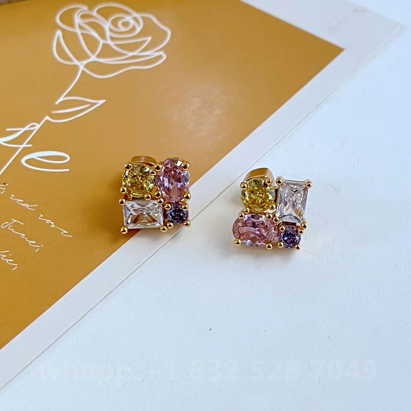 1:1 KS joyería pendientes de flores joyería mujer joyería de moda cumpleaños aretes para mujer