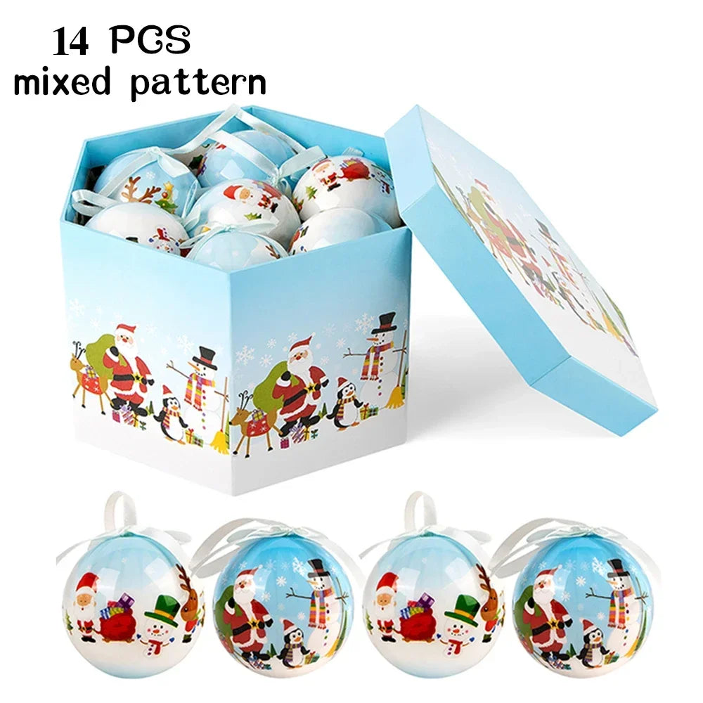 14 piezas de adornos para árbol de Navidad Bolas decorativas Bolas colgantes para fiestas Decoración para el hogar Regalo de Navidad Set Navidad Bola de discoteca Natal