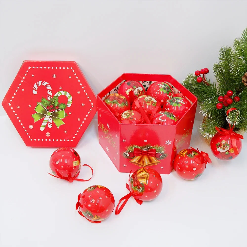 14 piezas de adornos para árbol de Navidad Bolas decorativas Bolas colgantes para fiestas Decoración para el hogar Regalo de Navidad Set Navidad Bola de discoteca Natal