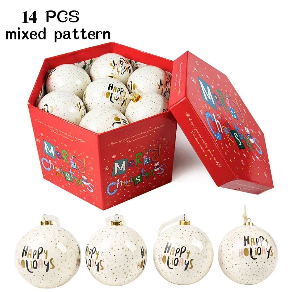 14 piezas de adornos para árbol de Navidad Bolas decorativas Bolas colgantes para fiestas Decoración para el hogar Regalo de Navidad Set Navidad Bola de discoteca Natal