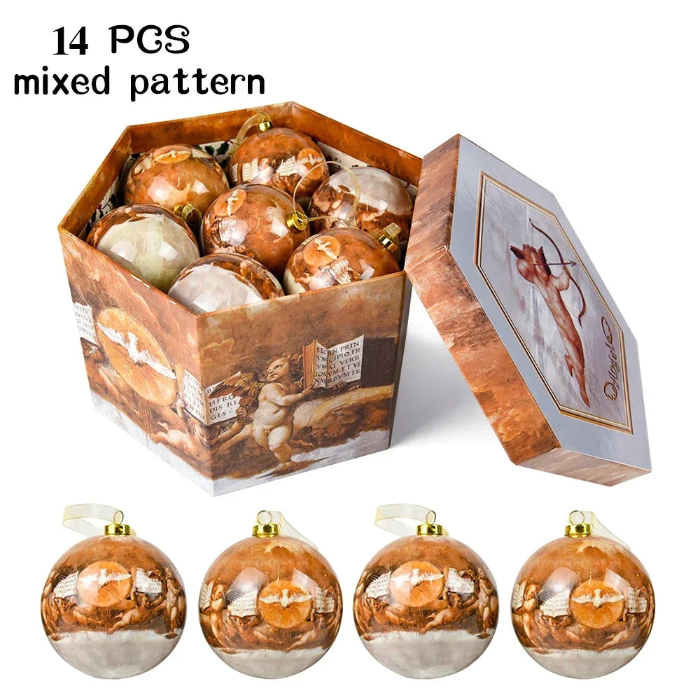 14 piezas de adornos para árbol de Navidad Bolas decorativas Bolas colgantes para fiestas Decoración para el hogar Regalo de Navidad Set Navidad Bola de discoteca Natal