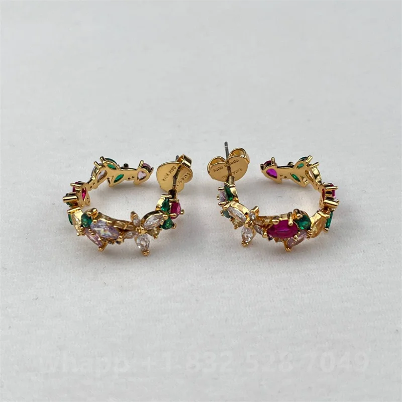 1:1 KS joyería pendientes de flores joyería mujer joyería de moda cumpleaños aretes para mujer