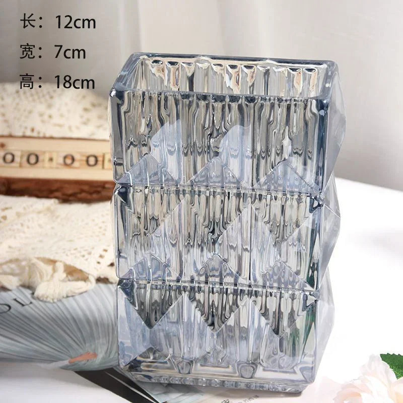 Florero de cristal, jarrones transparentes, mesa de comedor, dormitorio, flores hidropónicas, florero de rosas, decoración para sala de estar, terrario, decoración del hogar