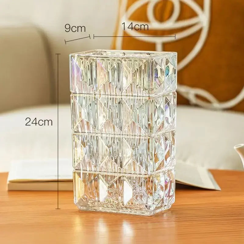 Florero de cristal, jarrones transparentes, mesa de comedor, dormitorio, flores hidropónicas, florero de rosas, decoración para sala de estar, terrario, decoración del hogar