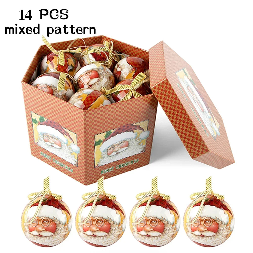 14 piezas de adornos para árbol de Navidad Bolas decorativas Bolas colgantes para fiestas Decoración para el hogar Regalo de Navidad Set Navidad Bola de discoteca Natal