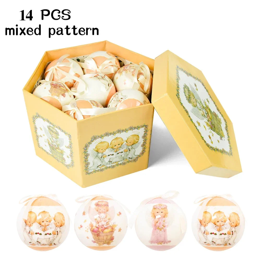 14 piezas de adornos para árbol de Navidad Bolas decorativas Bolas colgantes para fiestas Decoración para el hogar Regalo de Navidad Set Navidad Bola de discoteca Natal