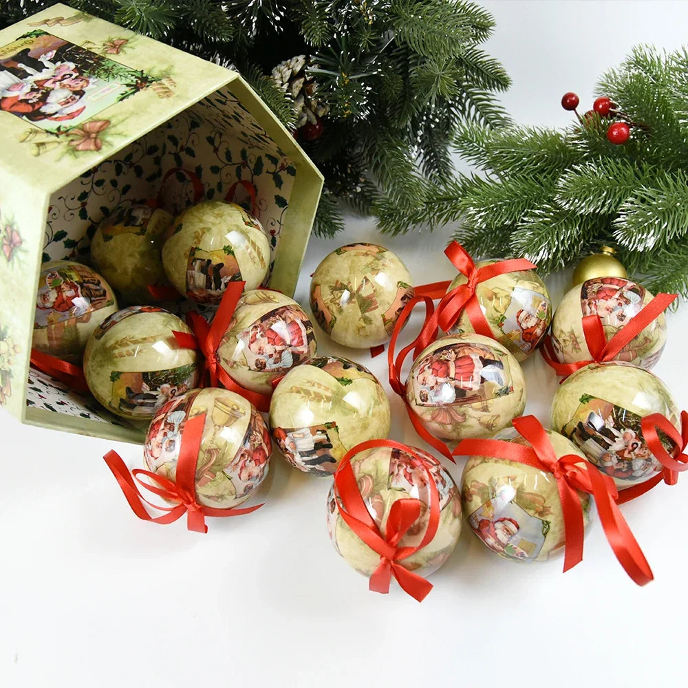 14 piezas de adornos para árbol de Navidad Bolas decorativas Bolas colgantes para fiestas Decoración para el hogar Regalo de Navidad Set Navidad Bola de discoteca Natal