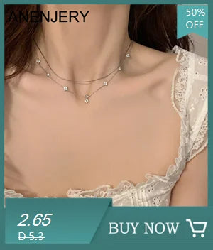 ANENJERY Pendientes de aro con colgante de flor de circón para mujer, aretes de joyería Huggies de moda simples