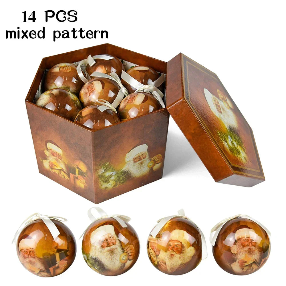 14 piezas de adornos para árbol de Navidad Bolas decorativas Bolas colgantes para fiestas Decoración para el hogar Regalo de Navidad Set Navidad Bola de discoteca Natal