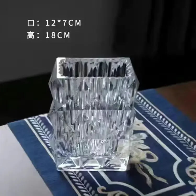 Florero de cristal, jarrones transparentes, mesa de comedor, dormitorio, flores hidropónicas, florero de rosas, decoración para sala de estar, terrario, decoración del hogar