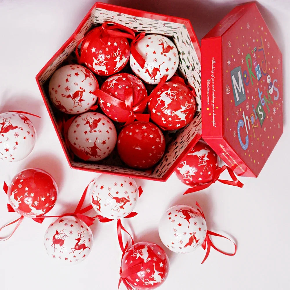 14 piezas de adornos para árbol de Navidad Bolas decorativas Bolas colgantes para fiestas Decoración para el hogar Regalo de Navidad Set Navidad Bola de discoteca Natal