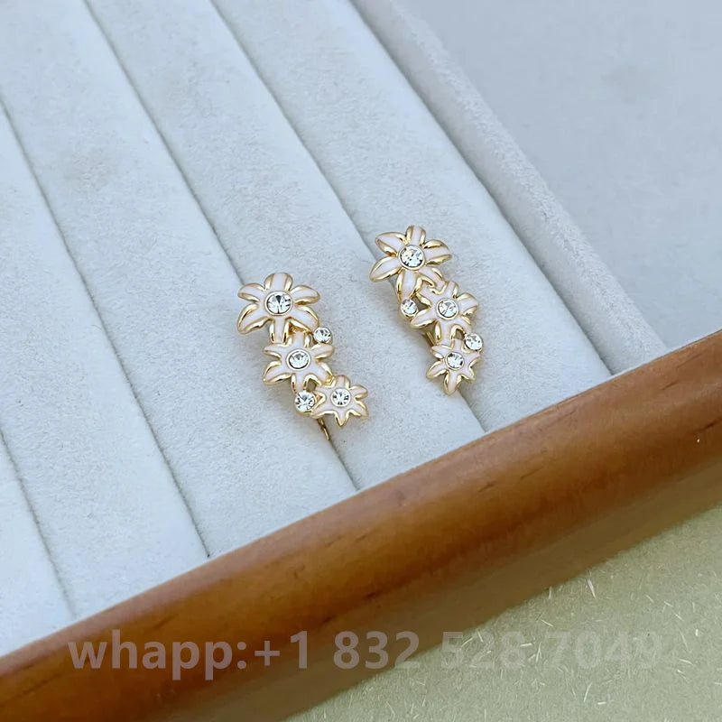 1:1 KS joyería pendientes de flores joyería mujer joyería de moda cumpleaños aretes para mujer