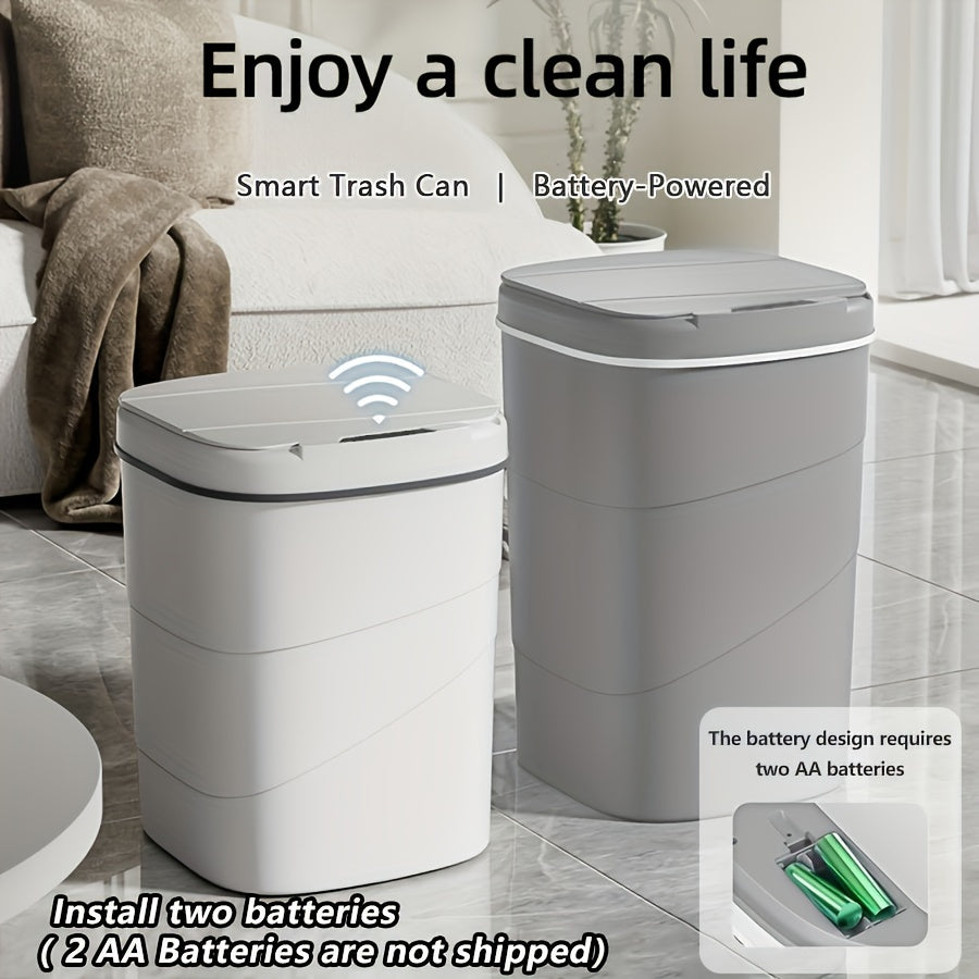 Touchless Smart Trash Can with Hygienic Sensor Technology - Battery-Powered (Requires 2 AA Batteries, Not Included) - Suitable for Kitchen, Bathroom, Living Room, and Office
