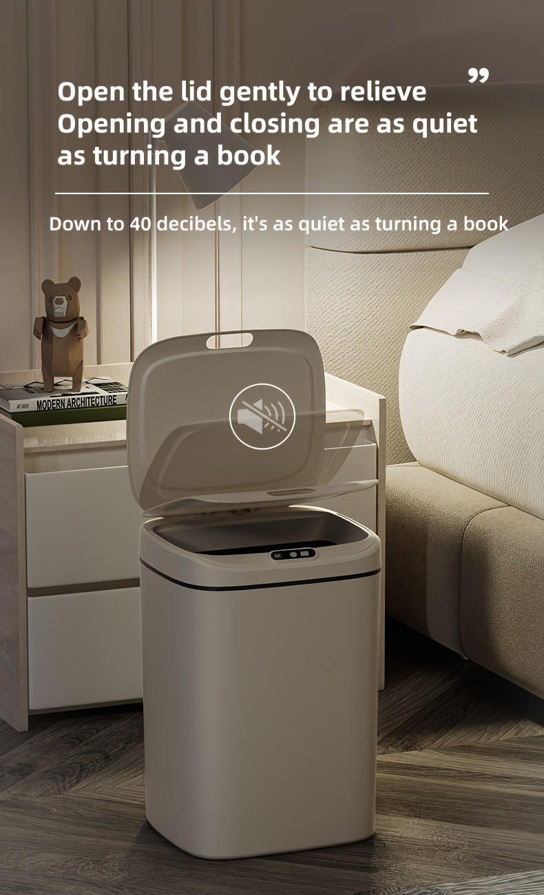[Smart | Odor-Proof] Quiet Close & Odor-Proof Smart Trash Can | Multiple Capacity Options (3.17gal/3.7gal/4.23gal) & Battery Operated (AA) | Ideal for Kitchen, Bathroom, Living Room, Office - No Batteries Included