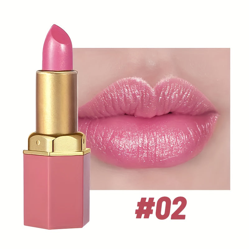 6 Creamy Lipsticks - Long-lasting Moisturising Creamy Formula, Easy To Apply Smooth Texture, Colourful Berry Shades Suitable For All Light Beige Skin Tones, Everyday Make-up, Easy To Apply, Glossy Effect, A Must-have For Beau