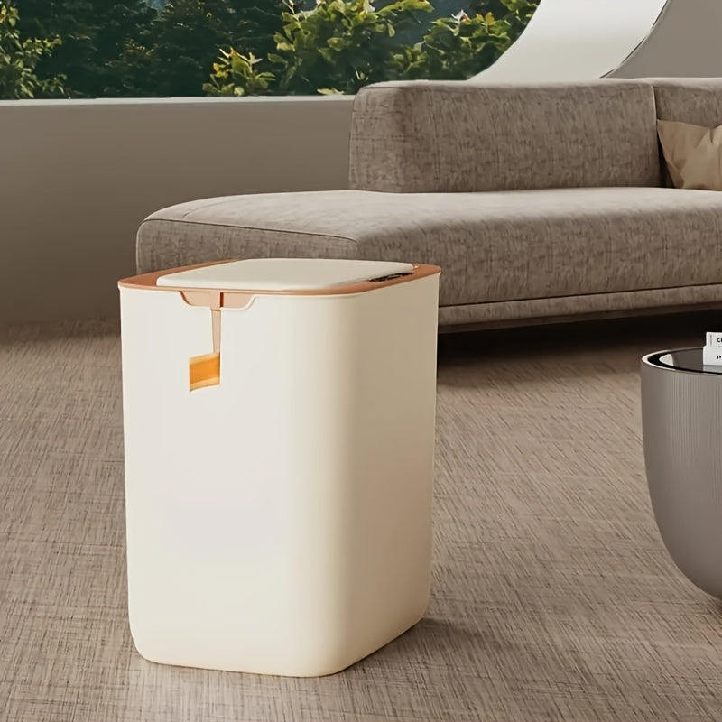 Cubo de basura inteligente con carga USB, 1 unidad, gran capacidad de 18 litros, apertura automática de la tapa, cubo de basura electrónico portátil para salón, dormitorio y cocina, batería recargable de polímero de litio, ≤36 V.