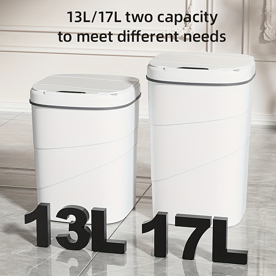 Touchless Smart Trash Can with Hygienic Sensor Technology - Battery-Powered (Requires 2 AA Batteries, Not Included) - Suitable for Kitchen, Bathroom, Living Room, and Office