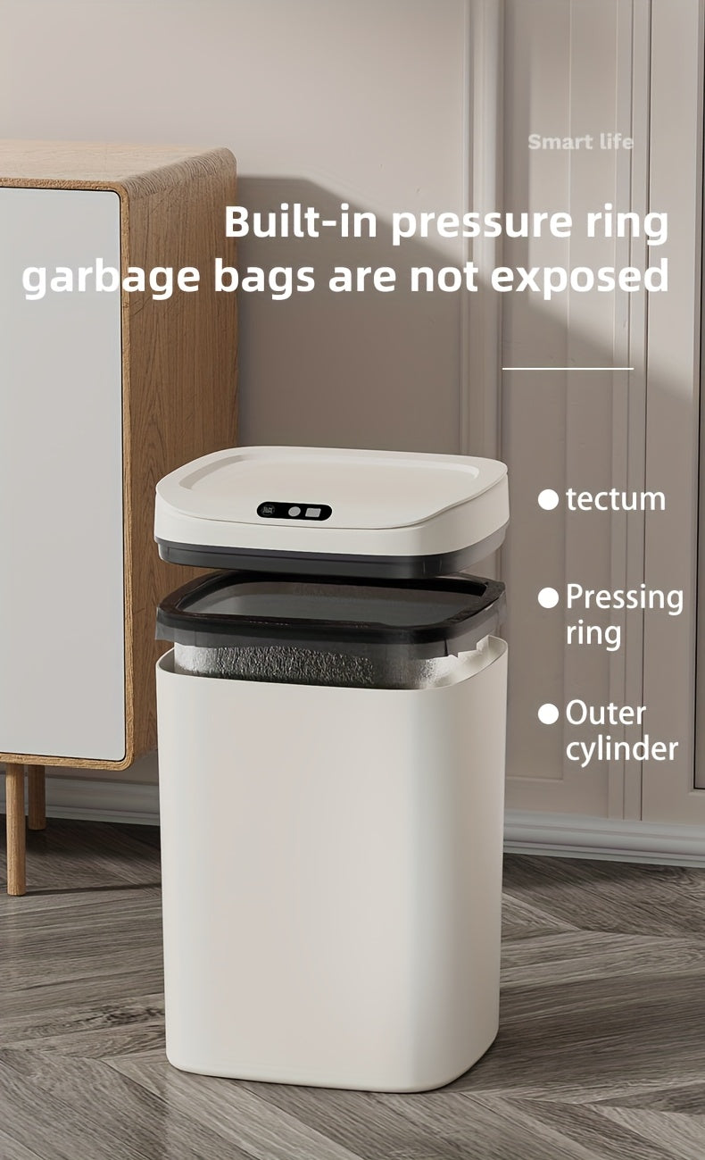 [Smart | Odor-Proof] Quiet Close & Odor-Proof Smart Trash Can | Multiple Capacity Options (3.17gal/3.7gal/4.23gal) & Battery Operated (AA) | Ideal for Kitchen, Bathroom, Living Room, Office - No Batteries Included