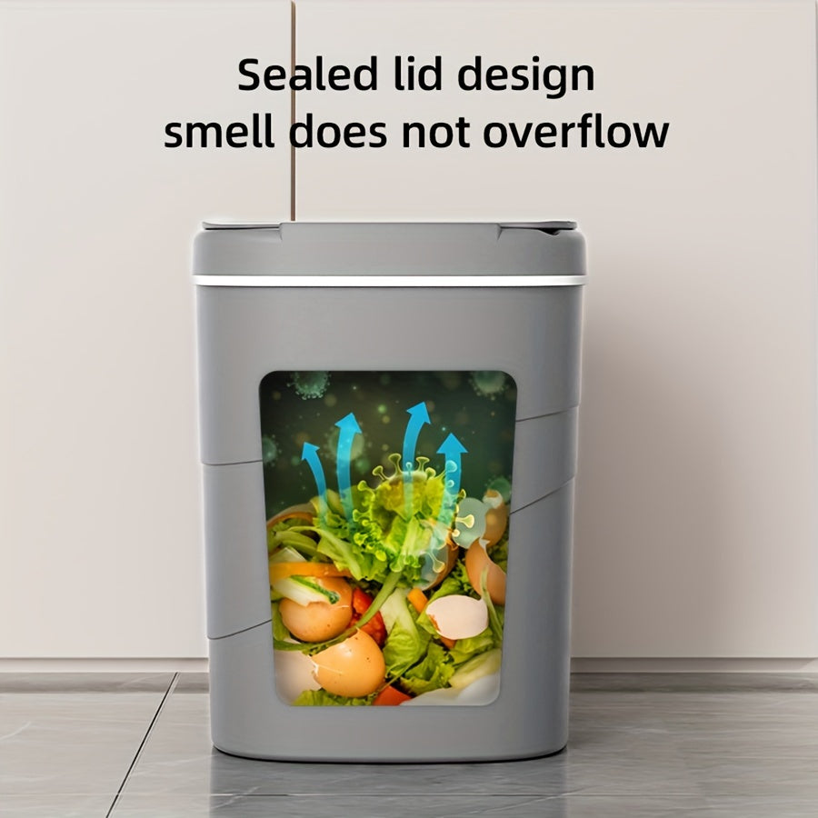 Touchless Smart Trash Can with Hygienic Sensor Technology - Battery-Powered (Requires 2 AA Batteries, Not Included) - Suitable for Kitchen, Bathroom, Living Room, and Office