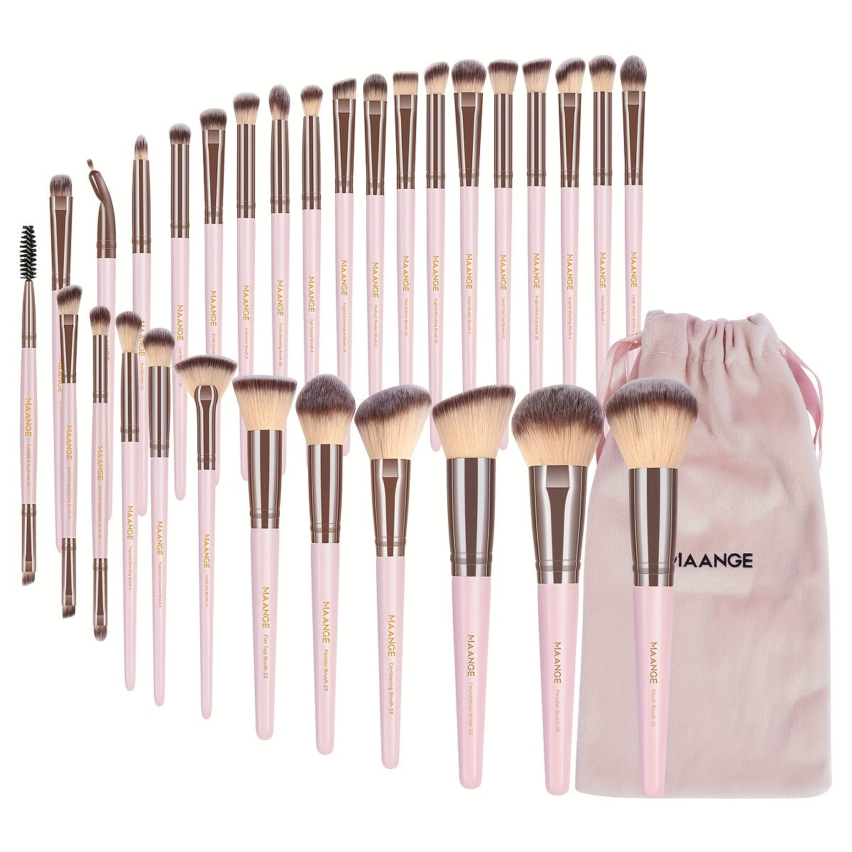 Pinceles de maquillaje Juego de 30 pinceles de maquillaje profesionales Kabuki sintético premium para base de maquillaje