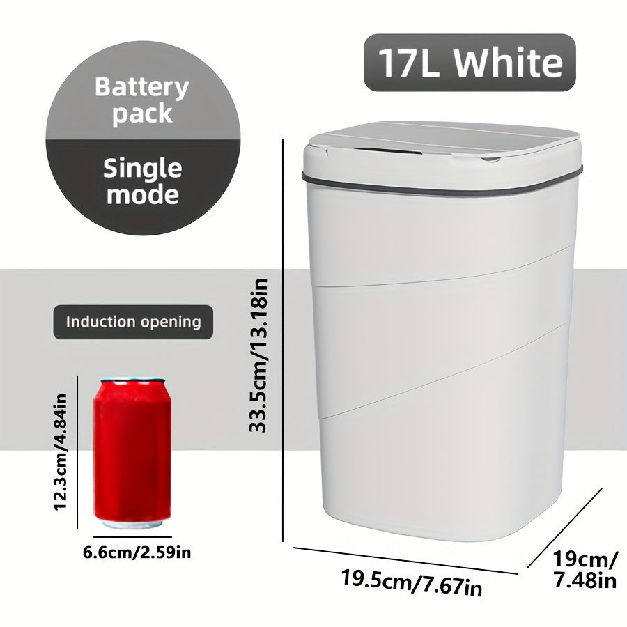Touchless Smart Trash Can with Hygienic Sensor Technology - Battery-Powered (Requires 2 AA Batteries, Not Included) - Suitable for Kitchen, Bathroom, Living Room, and Office